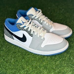 Air Jordan 1 Low SE 'True Blue Elephant Print' Sz 15 Men